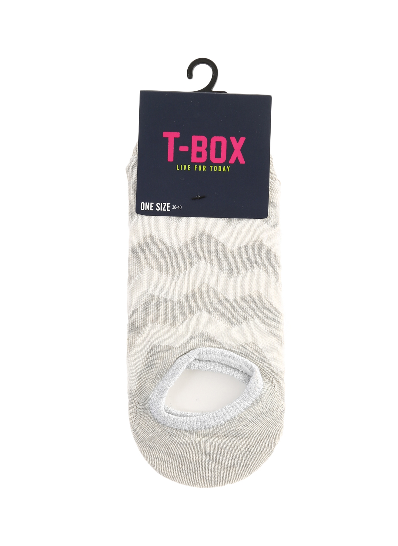 T-Box Zigzag Çizgili Gri - Beyaz Soket Soket Çorap 5000194498001 Ürün Resmi