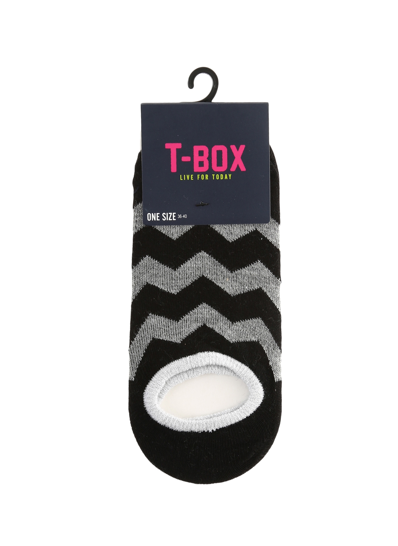 T-Box Zigzag Çizgili Gri - Siyah Soket Çorap 5000194500001 Ürün Resmi